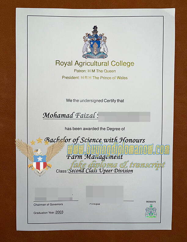 Buy a Royal Agricultural University fake degree